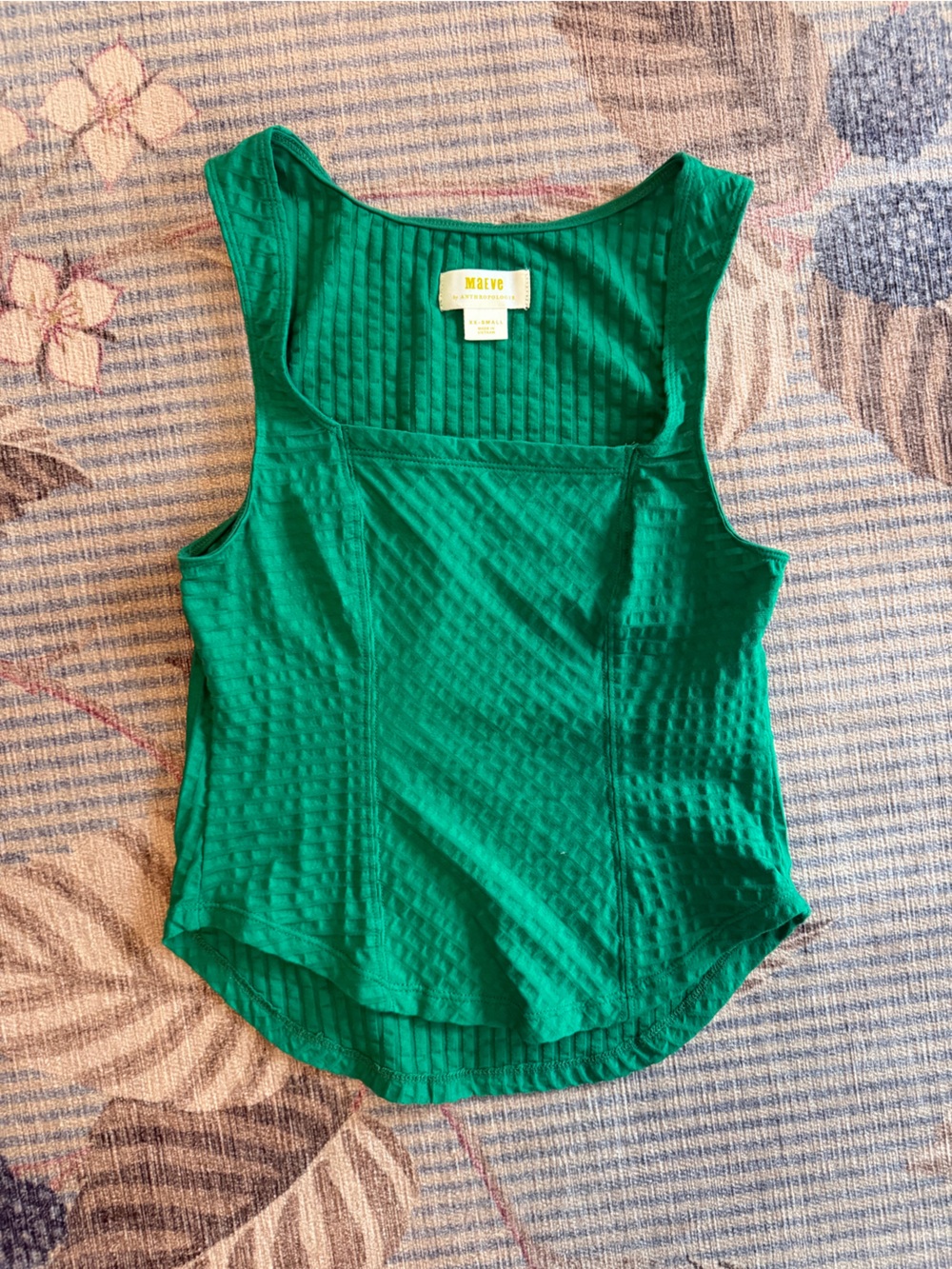 Maeve Sleeveless Square-neck Tank Top In Green